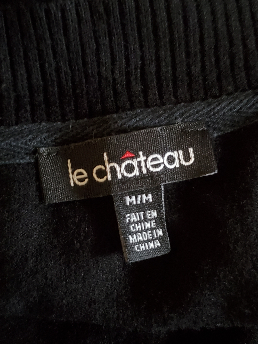 le chateau Cozy Black Knit Dress with Button Details - Picture 2 of 3